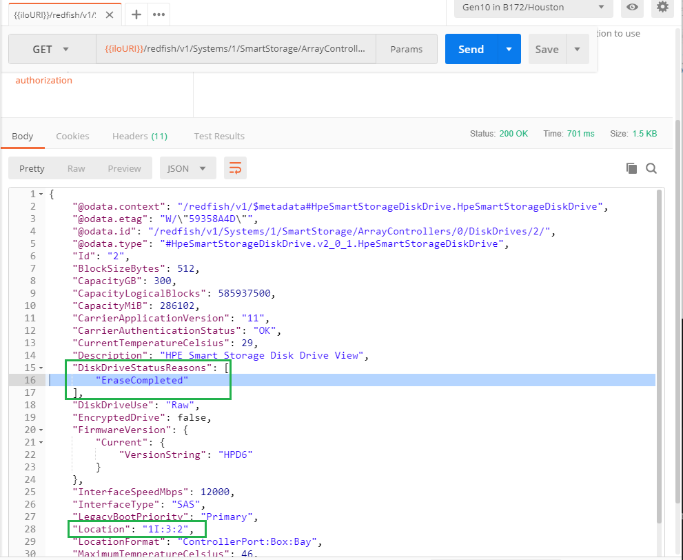 Sanitize / Erase status